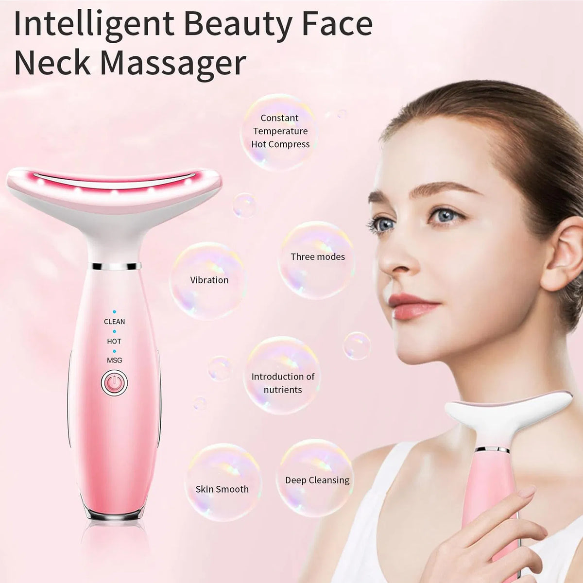 3-in-1 Neck & Face Massager Thermal, Vibration & Skin Care Tool