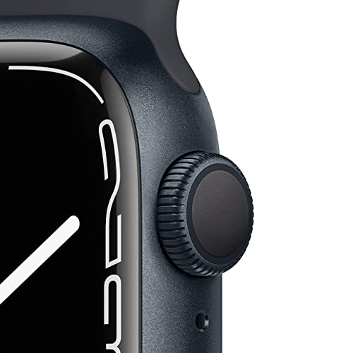 Apple Watch Series 7 (GPS, 41mm) Midnight Aluminum Case with Midnight Sport Band, Regular - MKMX3LL/A