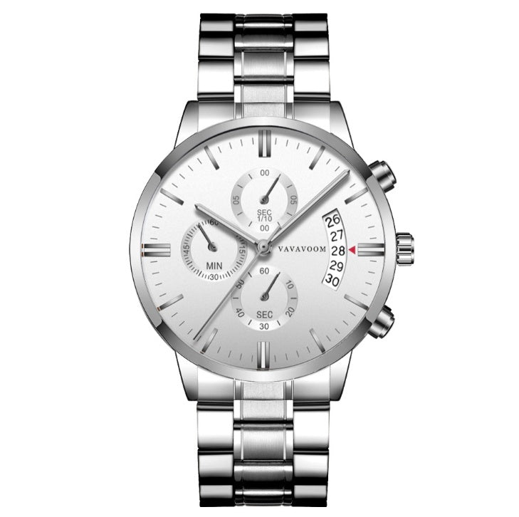 Men's Stainless Steel Business Waterproof Quartz Watch