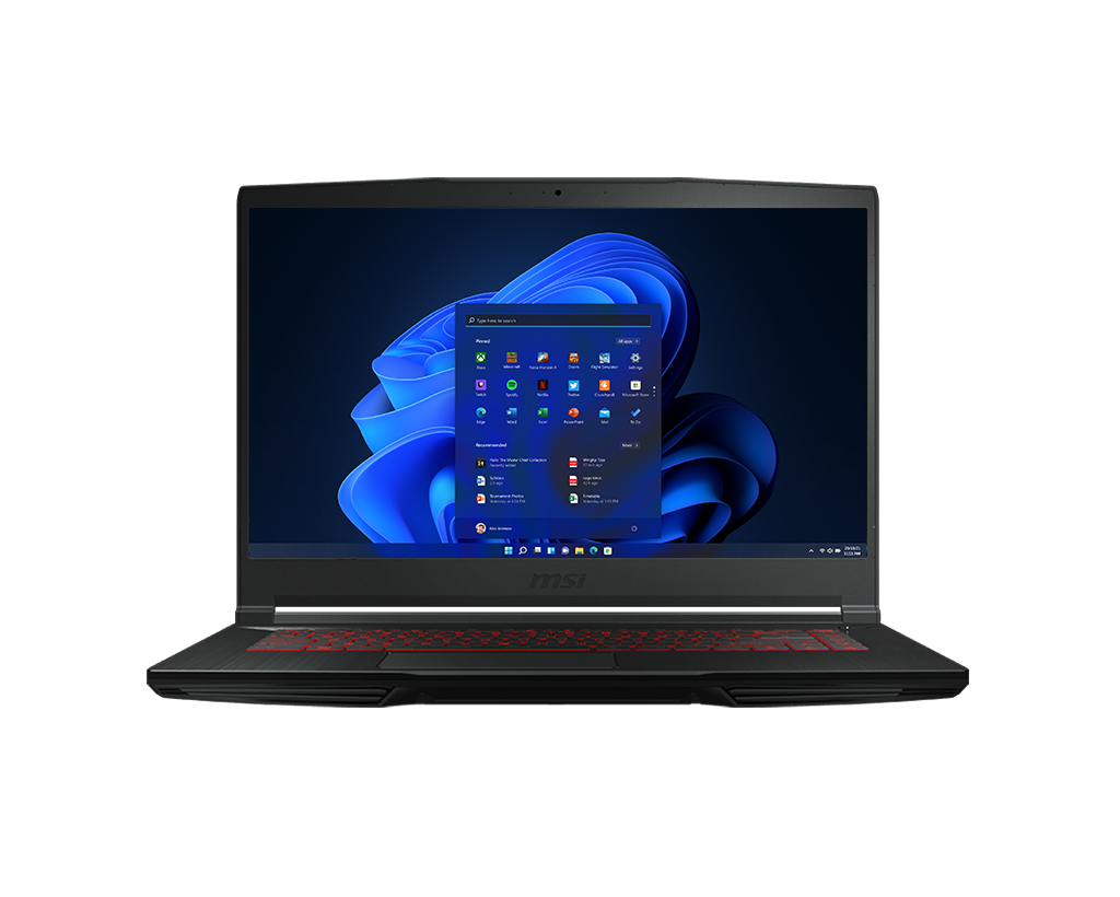 MSI GF63 Thin 15.6, i5-11400H, NVIDIA GeForce RTX 3050, 8GB Memory, 512GB NVMe SSD, Black