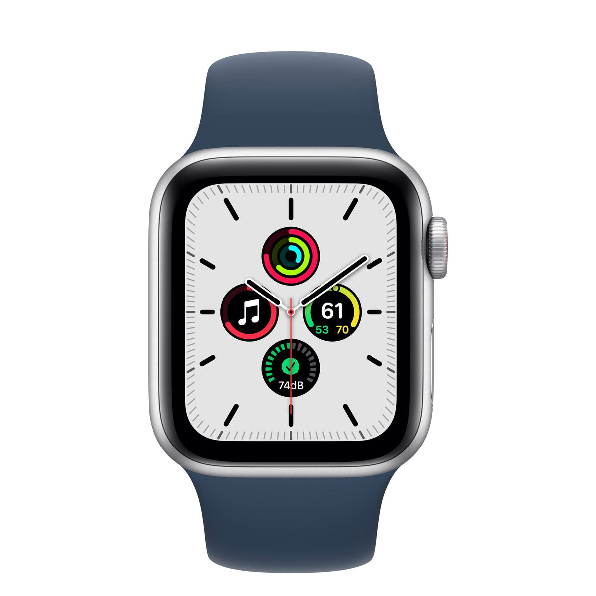 Apple Watch SE (GPS + Cellular) 40mm Silver Aluminum W/ Abyss Blue - MKQL3LL/A