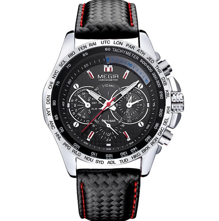 3ATM Waterproof Luxury Men's Leather Strap Quartz Watch