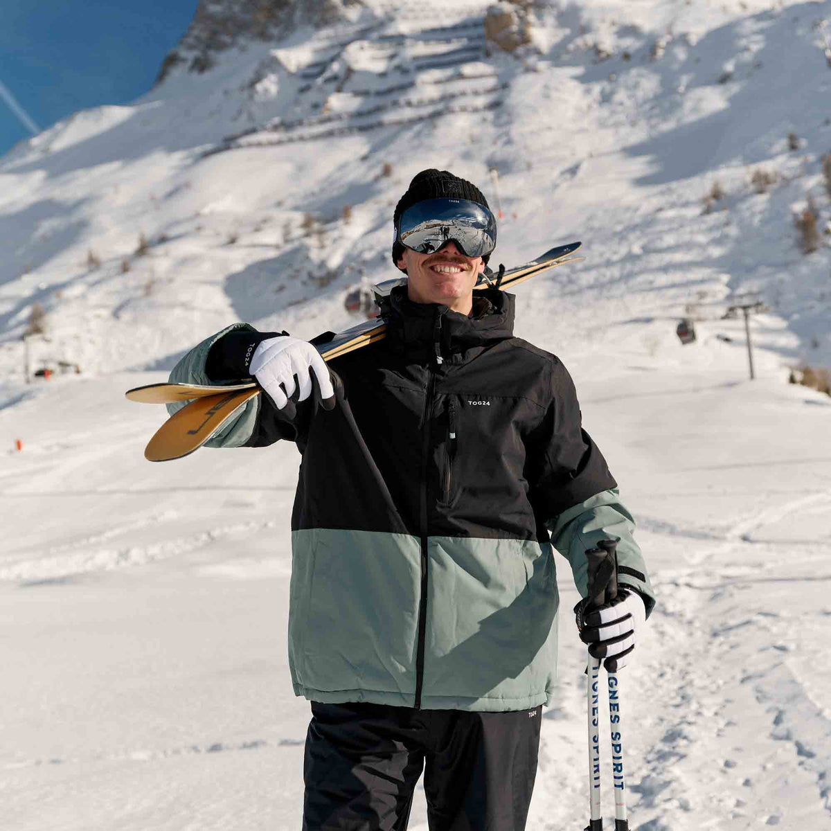 Samoens Mens Waterproof Ski Jacket - Steel Teal/Black