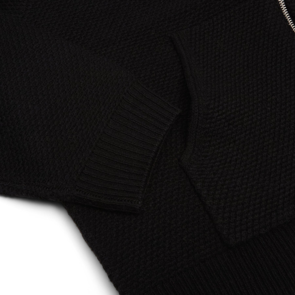 Stussy Textured Zip Hooded Sweater (Black)