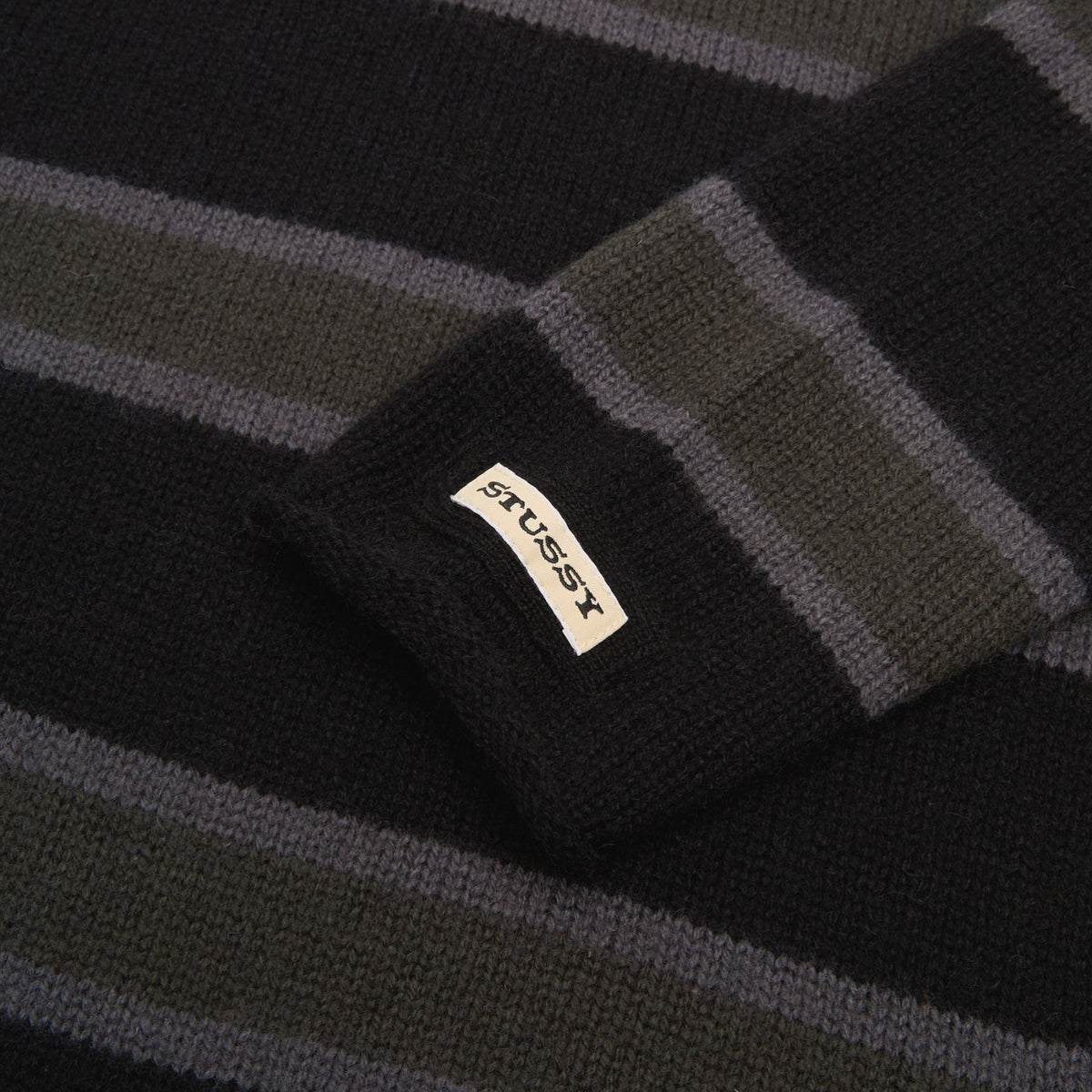 Stussy Striped Wool Sweater (Black)