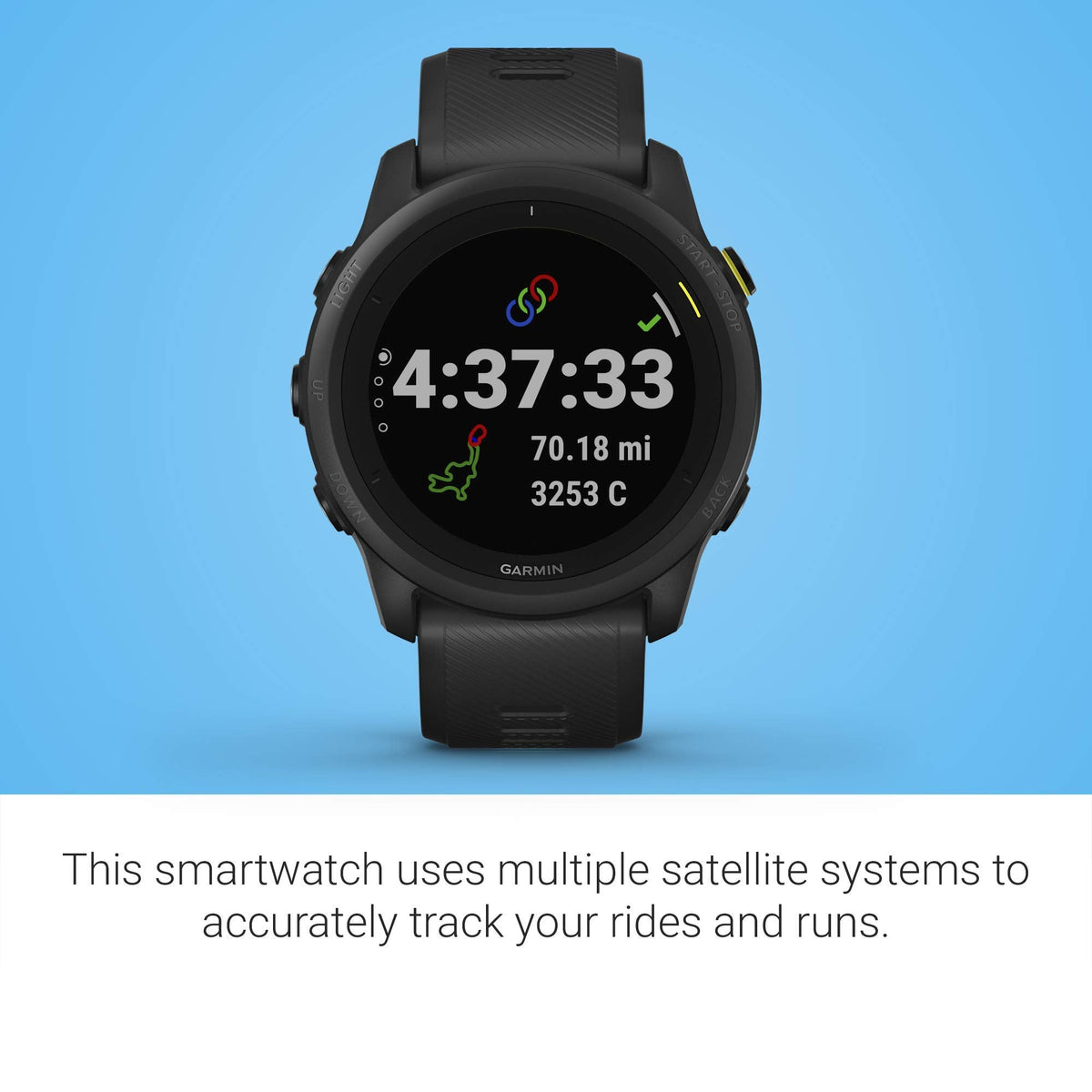 Garmin - Forerunner 745 GPS Smartwatch 30mm Fiber-Reinforced Polymer - Black - 010-02445-00