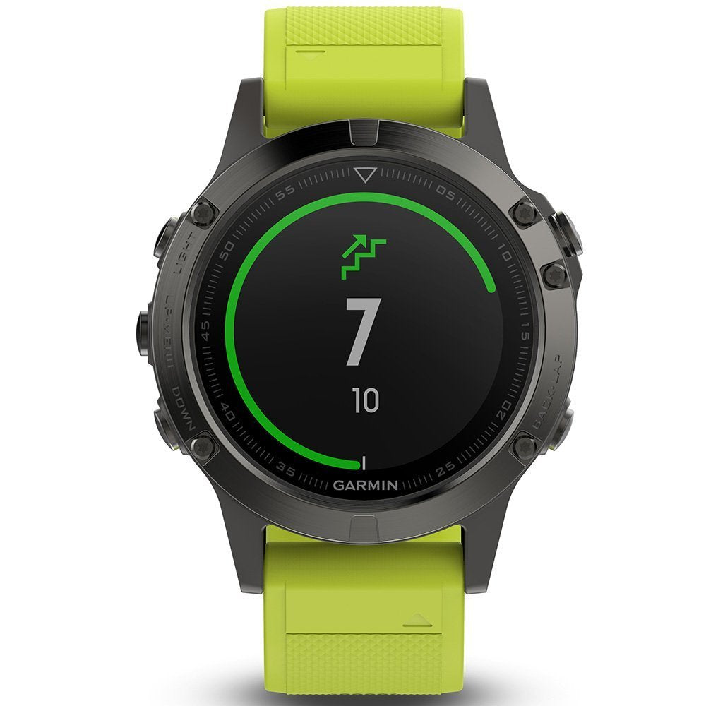 Garmin fēnix 5, Premium and Rugged Multisport GPS Smartwatch, Slate Gray W/ Yellow Band - 010-01688-02