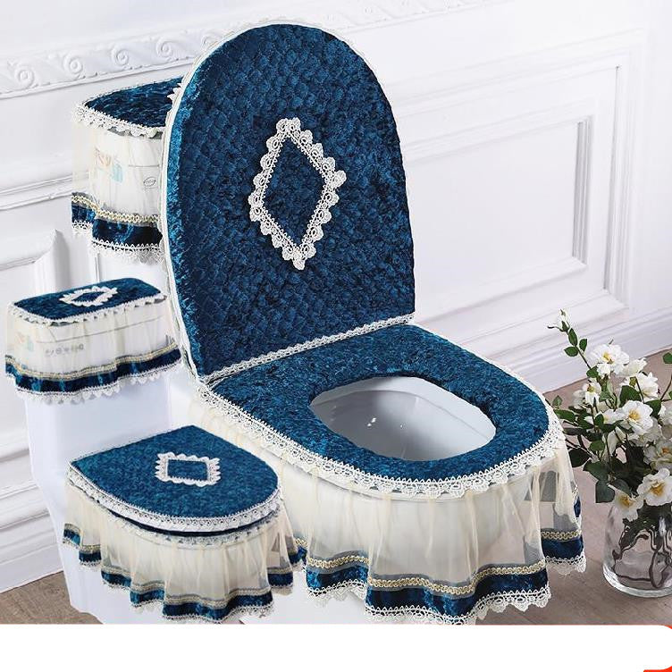3-Piece Zippered Toilet Seat Cover Set