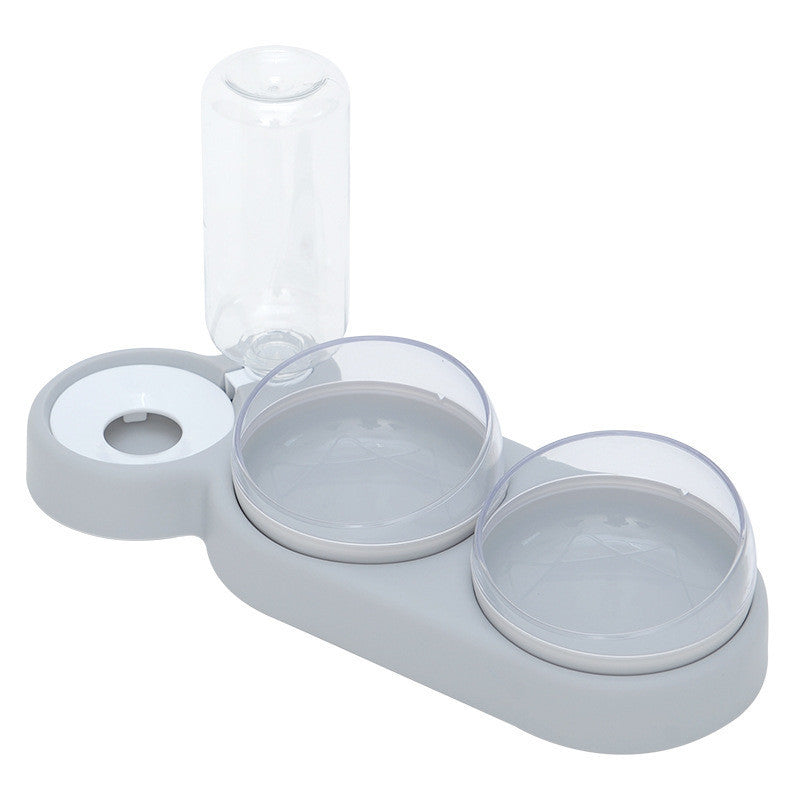 Automatic Pet Feeder with Water Fountain & Raised Double Bowl Stand