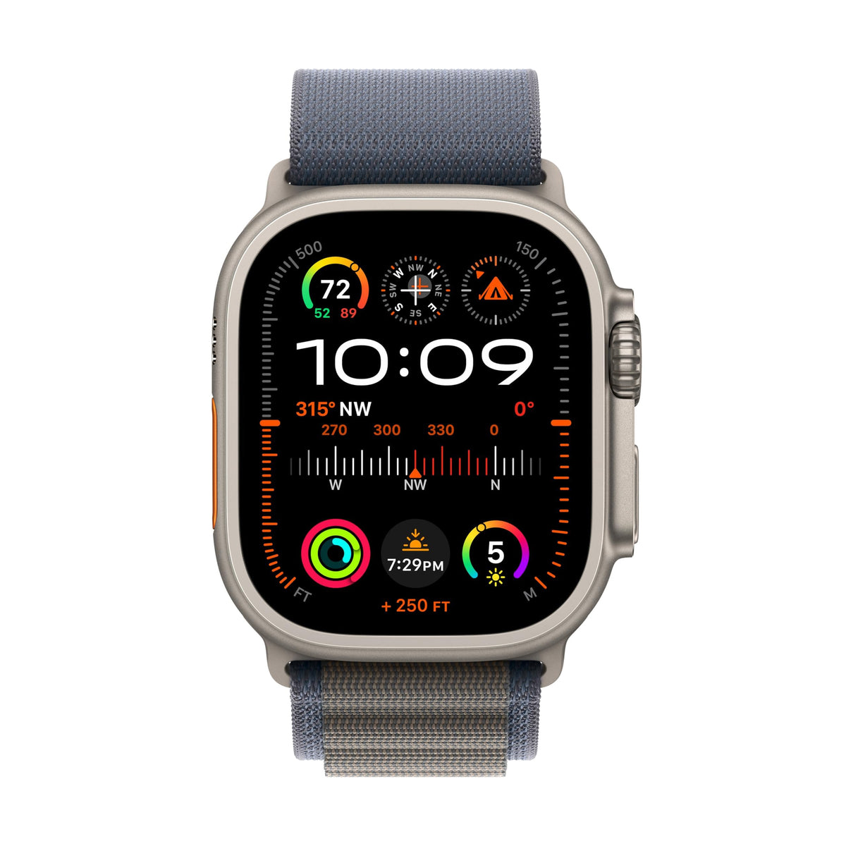 Apple Watch Ultra 2 [GPS + Cellular 49mm] Smartwatch with Rugged Titanium Case & Blue Alpine Loop Small - MREK3LL/A