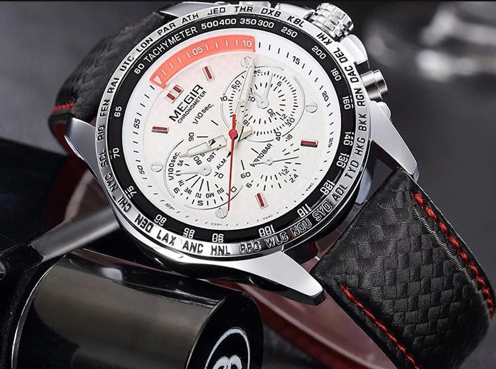 3ATM Waterproof Luxury Men's Leather Strap Quartz Watch