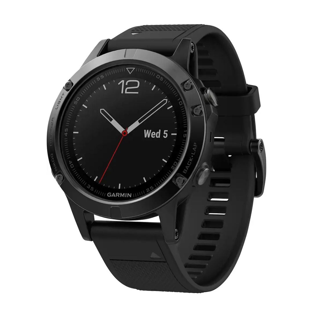 Garmin fēnix 5 Sapphire Smartwatch 47mm Fiber-Reinforced Polymer - Black w/ Black Band - 010-01688-10