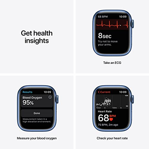 Apple Watch Series 7 (GPS) 41MM Aluminum Case w/Abyss Blue Sport Band - Blue - MKN13LL/A