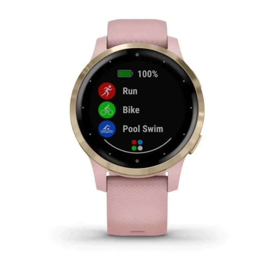 Garmin - vivoactive 4S Smartwatch 40mm Light Gold With Dust Rose - 010-02172-31