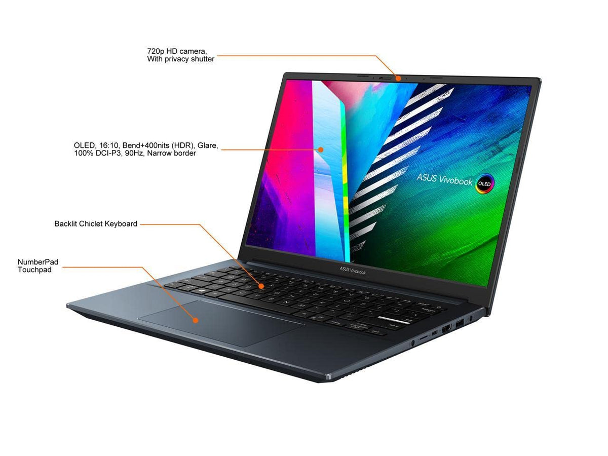 ASUS Vivobook – 14" OLED 2.8K – Ryzen 7 5800H – 16GB RAM – RTX 3050 – 1TB SSD – M3401QC-EB74