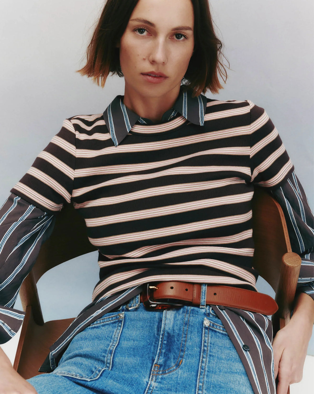 Pruitt Striped Ribbed T-Shirt