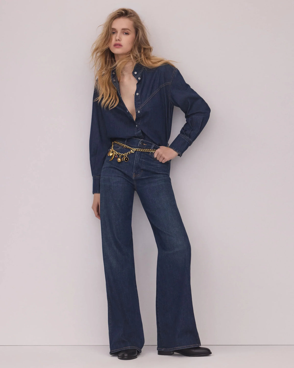 Genetta Chambray Button-Down Shirt