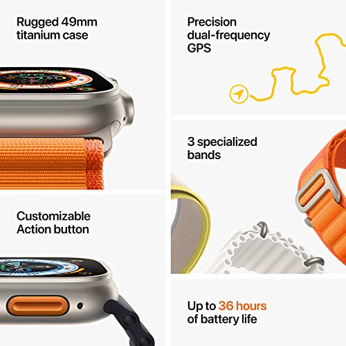 Apple Watch Ultra (GPS + Cellular) 49mm Titanium Case with White Ocean Band – MNH83LL/A