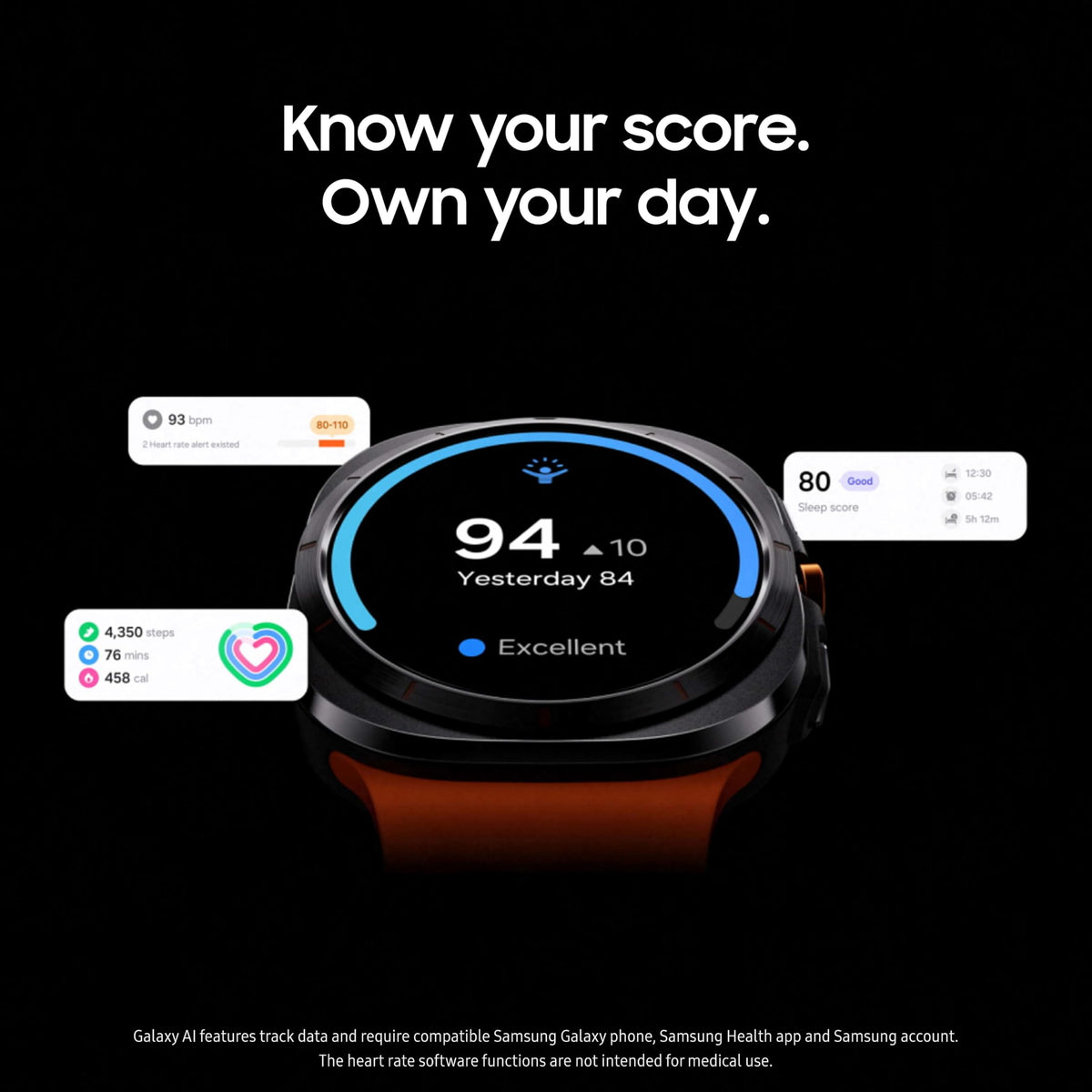 Samsung Galaxy Watch Ultra 47mm LTE - Titanium Orange Marine Band (Gray) - SM-L705UDAAXAA