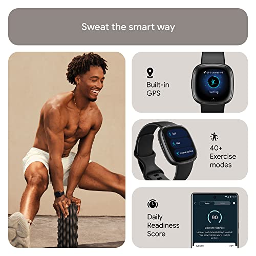 Fitbit Versa 4 Smartwatch – Graphite (FB523BKBK-US)