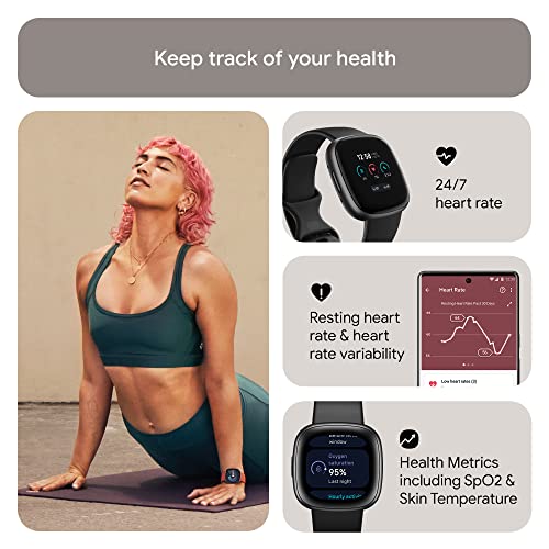 Fitbit Versa 4 Smartwatch – Graphite (FB523BKBK-US)
