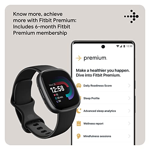 Fitbit Versa 4 Smartwatch – Graphite (FB523BKBK-US)