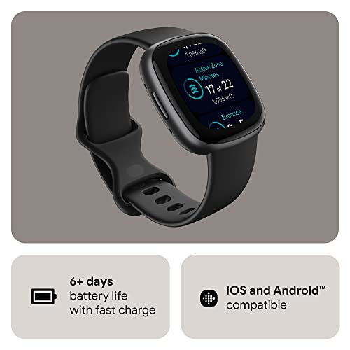 Fitbit Versa 4 Smartwatch – Graphite (FB523BKBK-US)