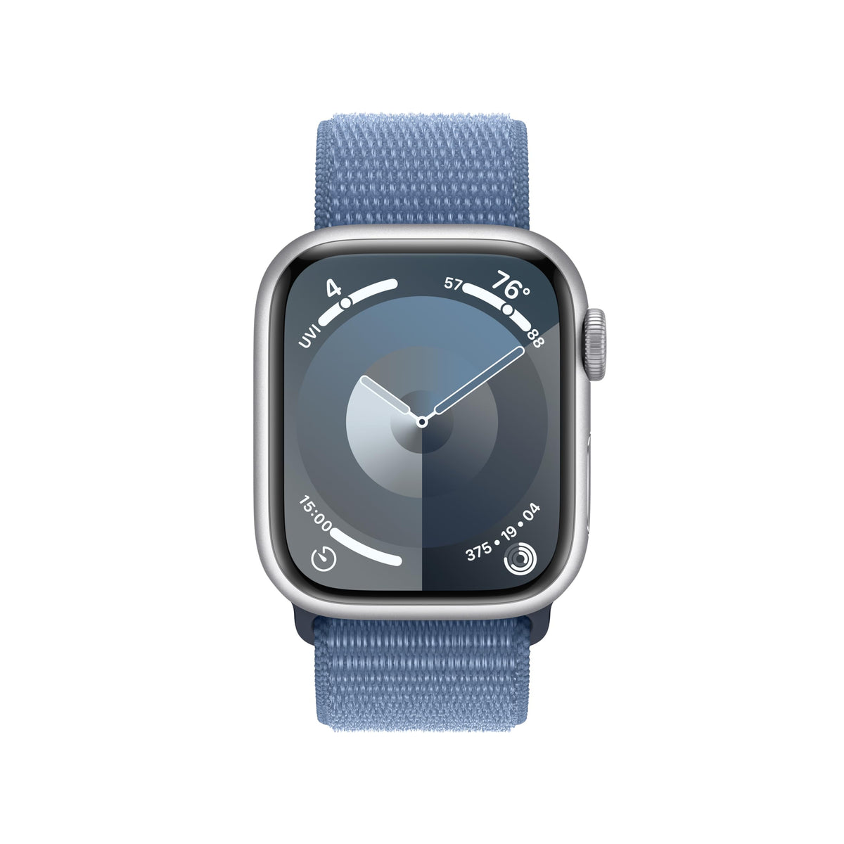 Apple Watch Series 9 (GPS) 41mm Silver Aluminum Case w/ Winter Blue Sport Loop - MR923LW/A