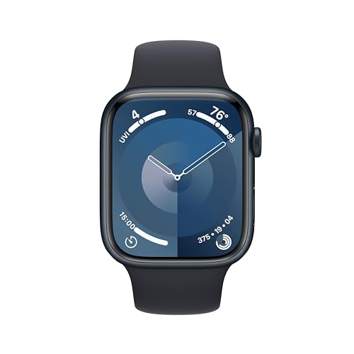 Apple Watch Series 9 (GPS + Cellular) – 45mm Aluminum Case with Midnight Sport Band (S/M) – Midnight – MRMC3LW/A