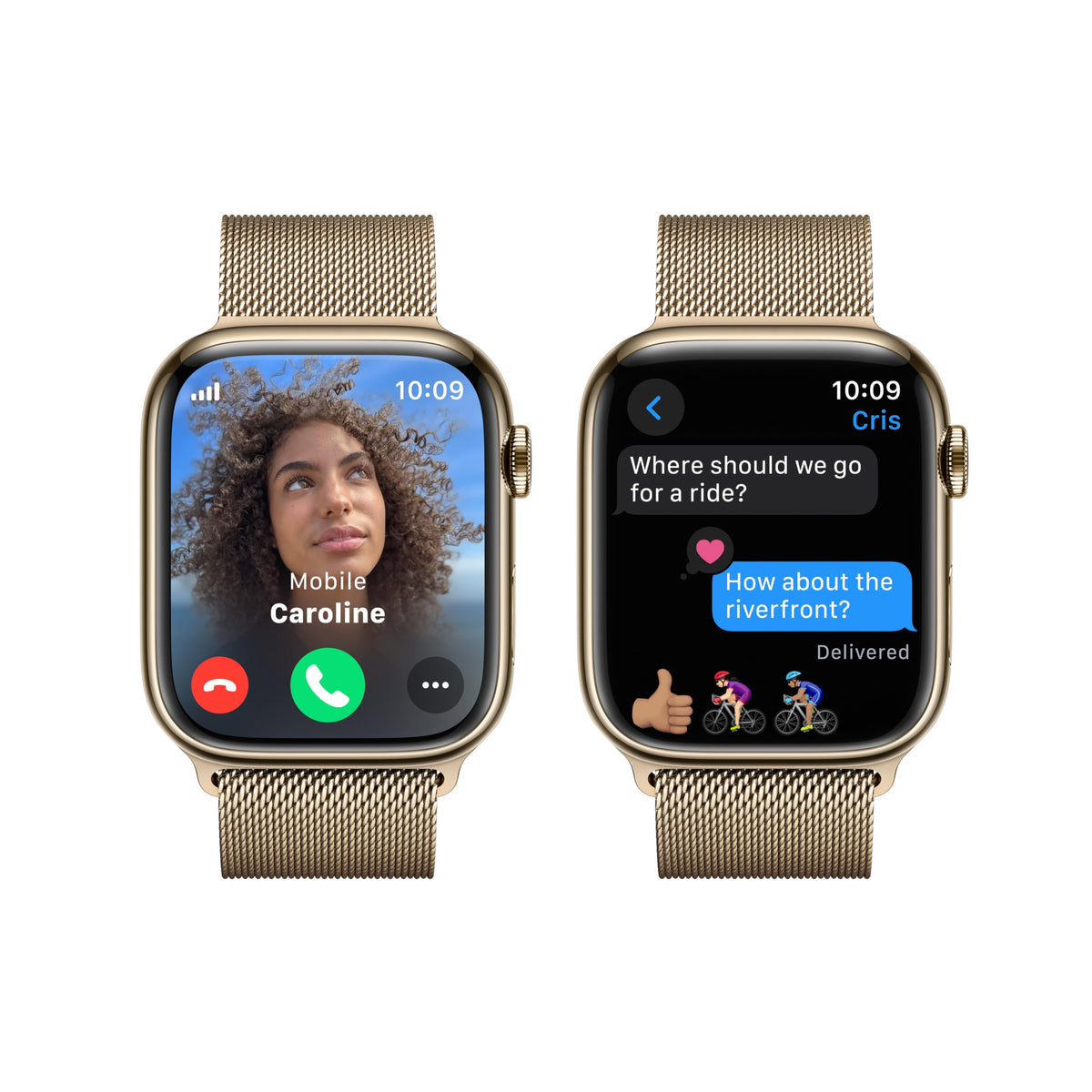 Apple Watch Series 9 (GPS + Cellular) – 45mm Gold Stainless Steel Case w/ Gold Milanese Loop – Gold – MRMU3LW/A (2023)