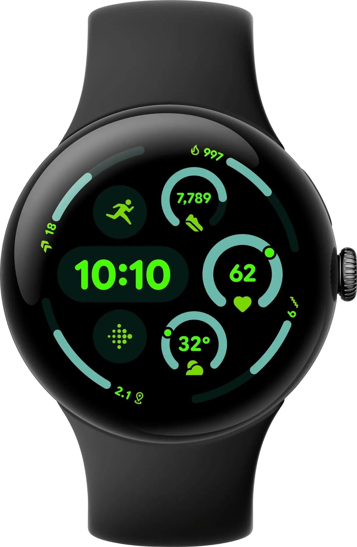 Google Pixel Watch 3 (Wi-Fi) – 45mm Matte Black Case with Obsidian Band – GA05785-US