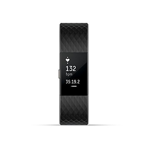 Fitbit Charge 2 Heart Rate + Fitness Wristband, Special Edition – Gunmetal, Large – FB407GMBKL