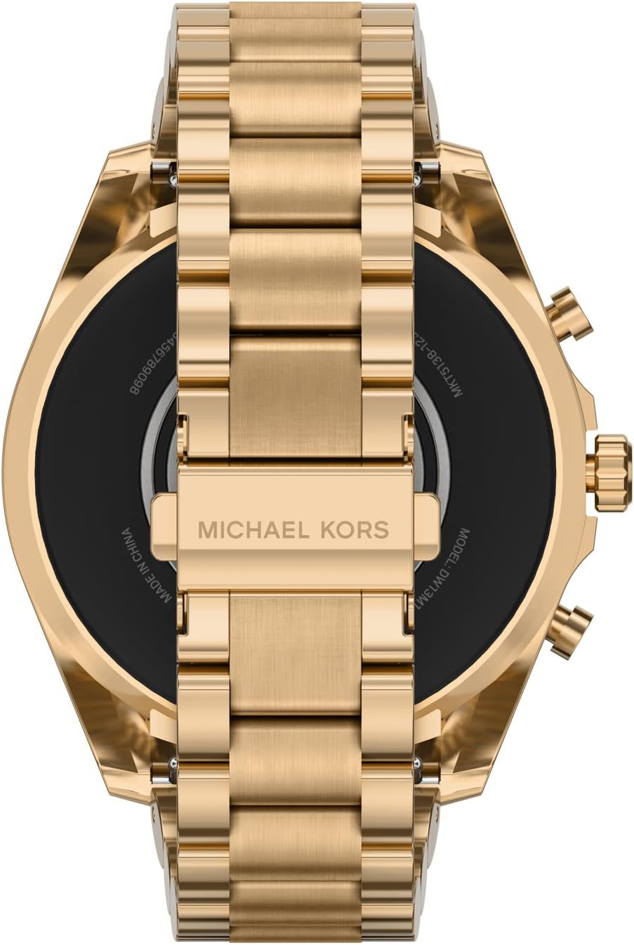 Michael Kors Gen 6 Bradshaw – 44mm Gold-Tone Stainless Steel with Black Silicone Second Band – MKT5138V