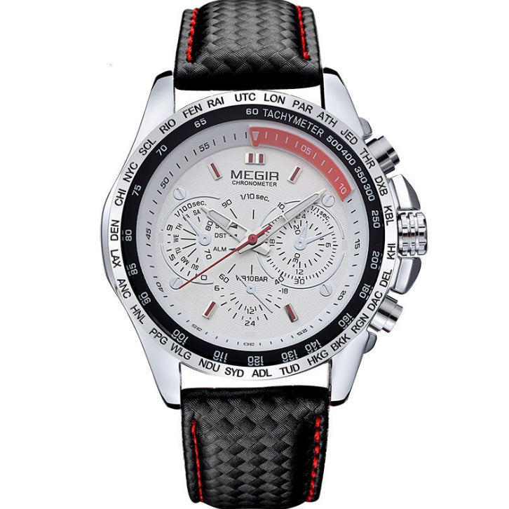 3ATM Waterproof Luxury Men's Leather Strap Quartz Watch