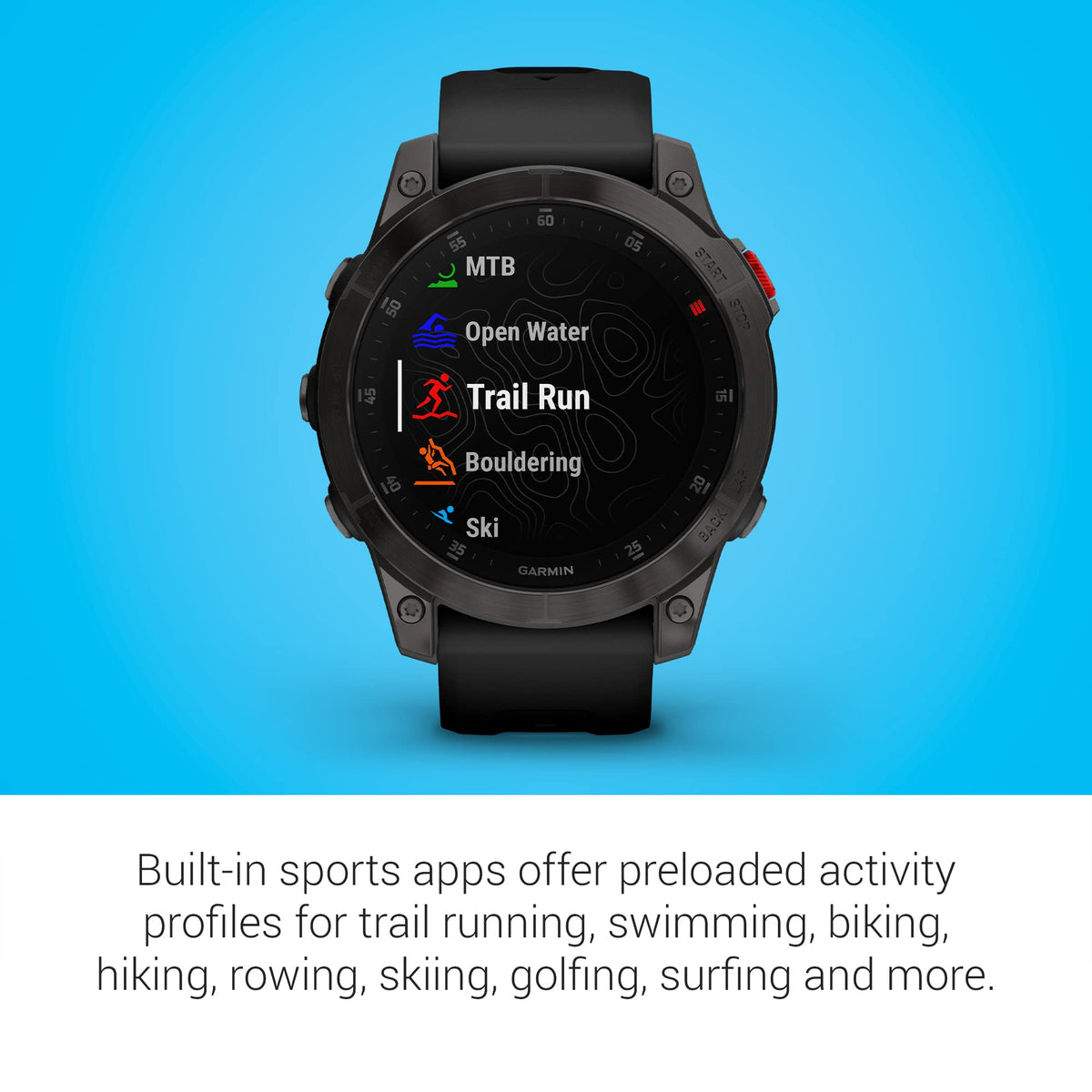 Garmin epix (Gen 2) GPS Smartwatch – 47mm – Fiber-Reinforced Polymer with Titanium Bezel – 010-02582-10