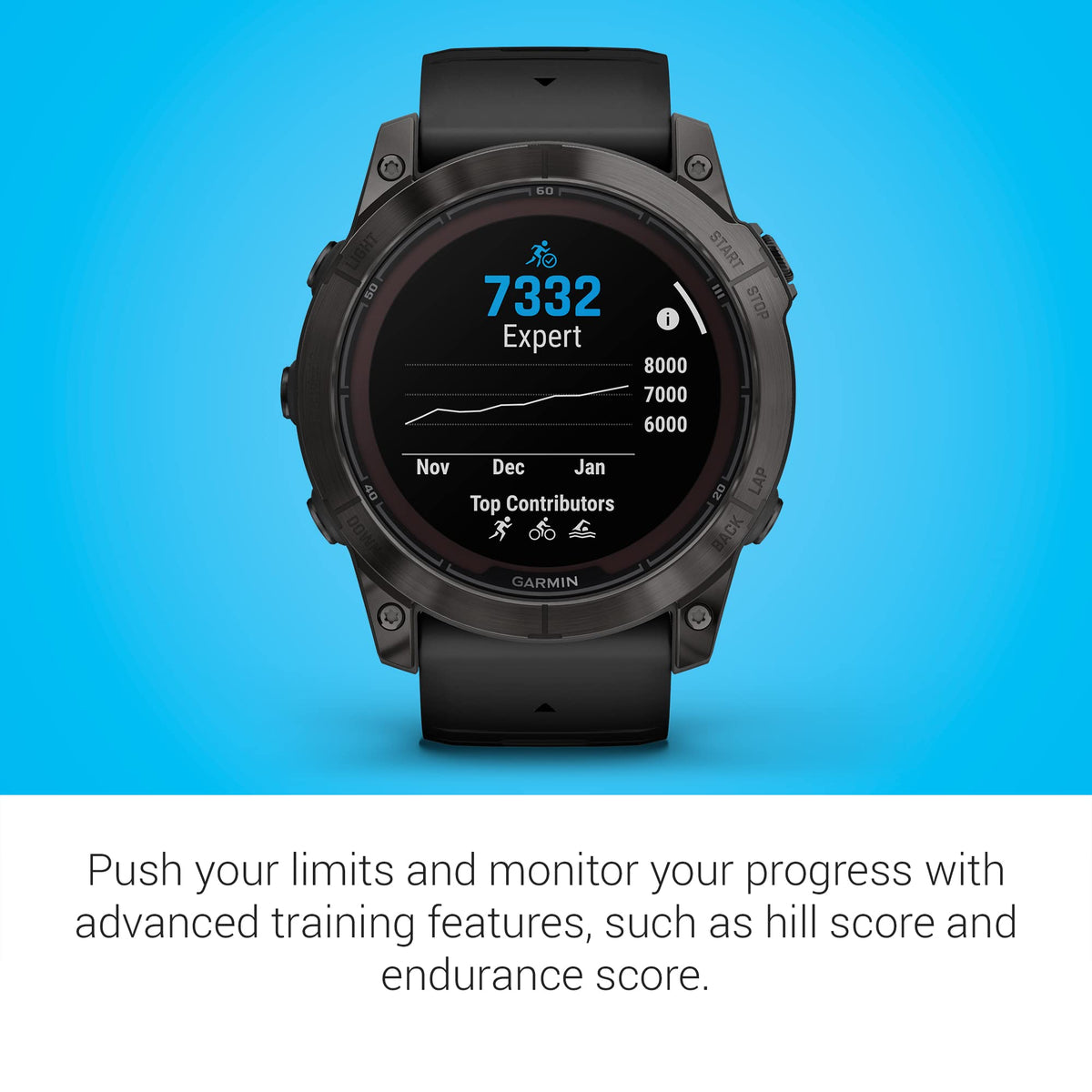 Garmin fēnix 7X Pro Sapphire Solar GPS – Carbon Gray DLC Titanium with Black Silicone Band – 010-02778-10