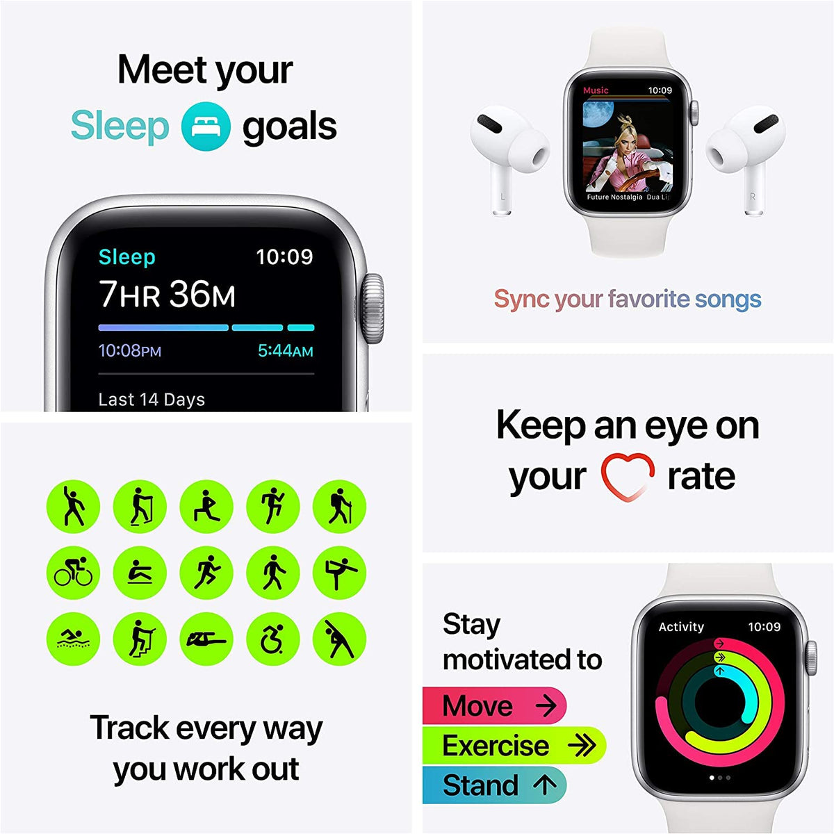 Apple Watch SE (1st Generation) (GPS) – 40mm – Space Gray Aluminum Case with Black Sport Band – MYDP2LL/A