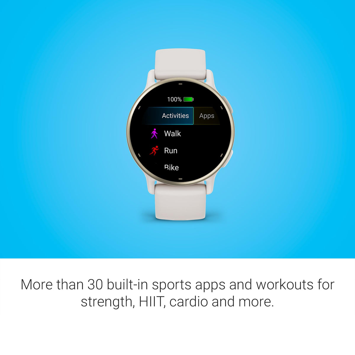 Garmin Vivoactive 5 GPS Smartwatch – 42mm Cream Gold Aluminum with Ivory Silicone Band – 010-02862-11