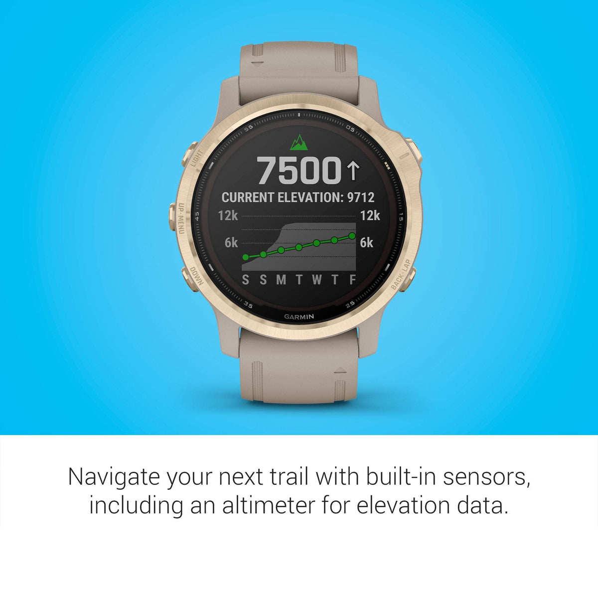 Garmin fenix 6S Pro Solar 42mm Light Gold with Light Sand Band - 010-02409-10