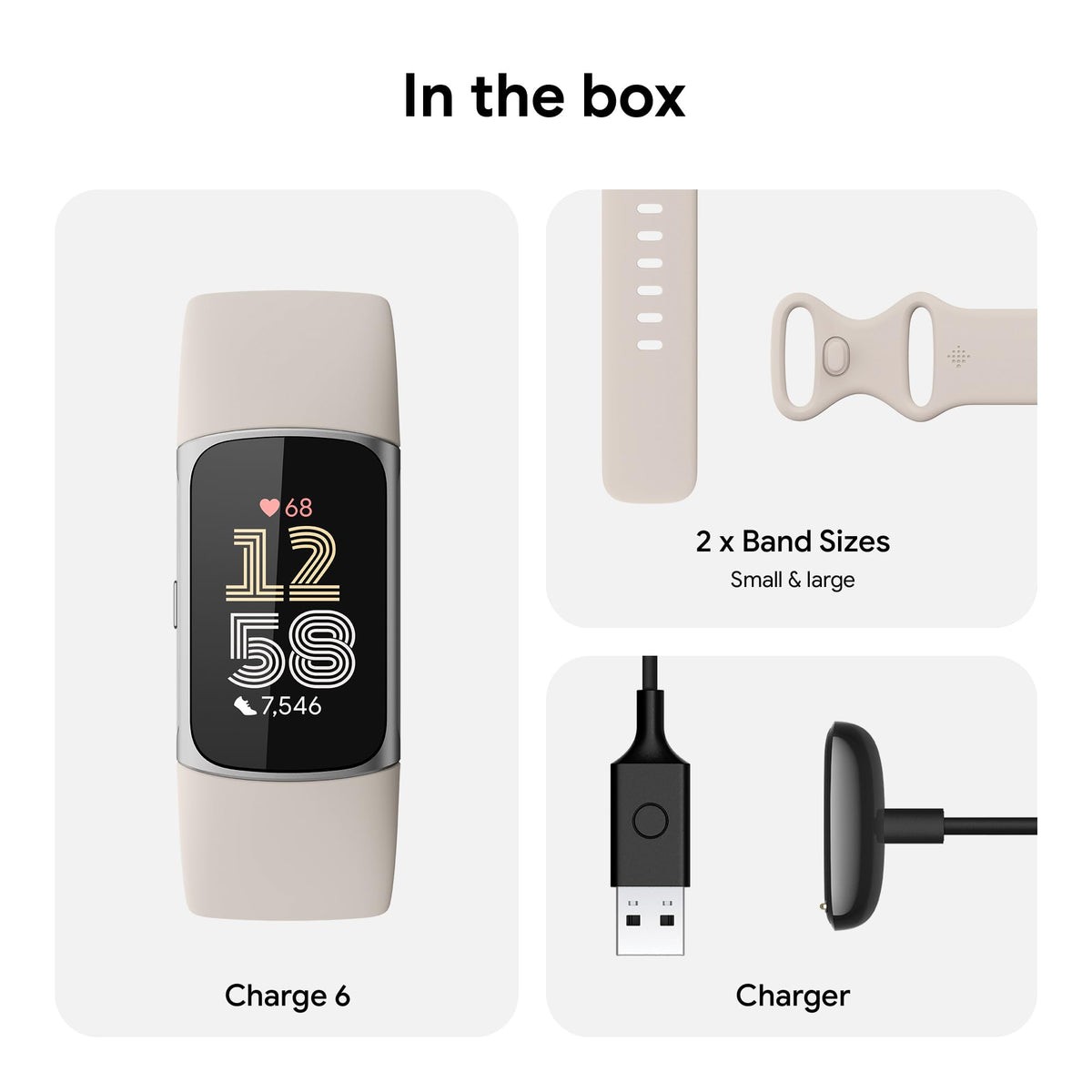 Fitbit Charge 6 Advanced Fitness & Health Tracker - Porcelain