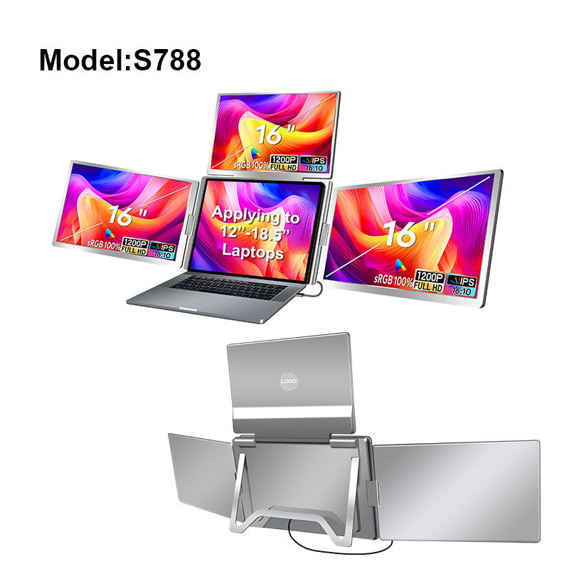 Portable Triple Screen Monitor for Laptop