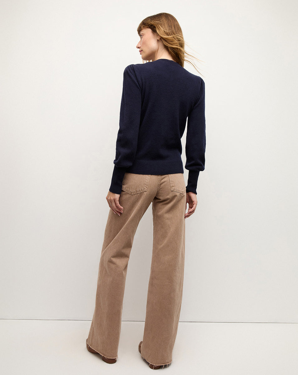 Nelia Cashmere Pullover | Button Accent