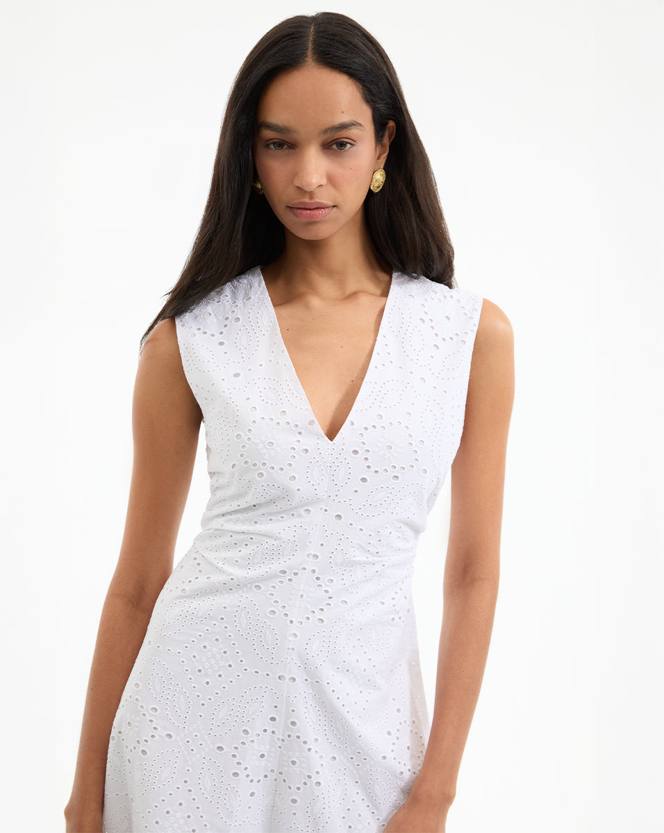 Aven Eyelet Midi Dress