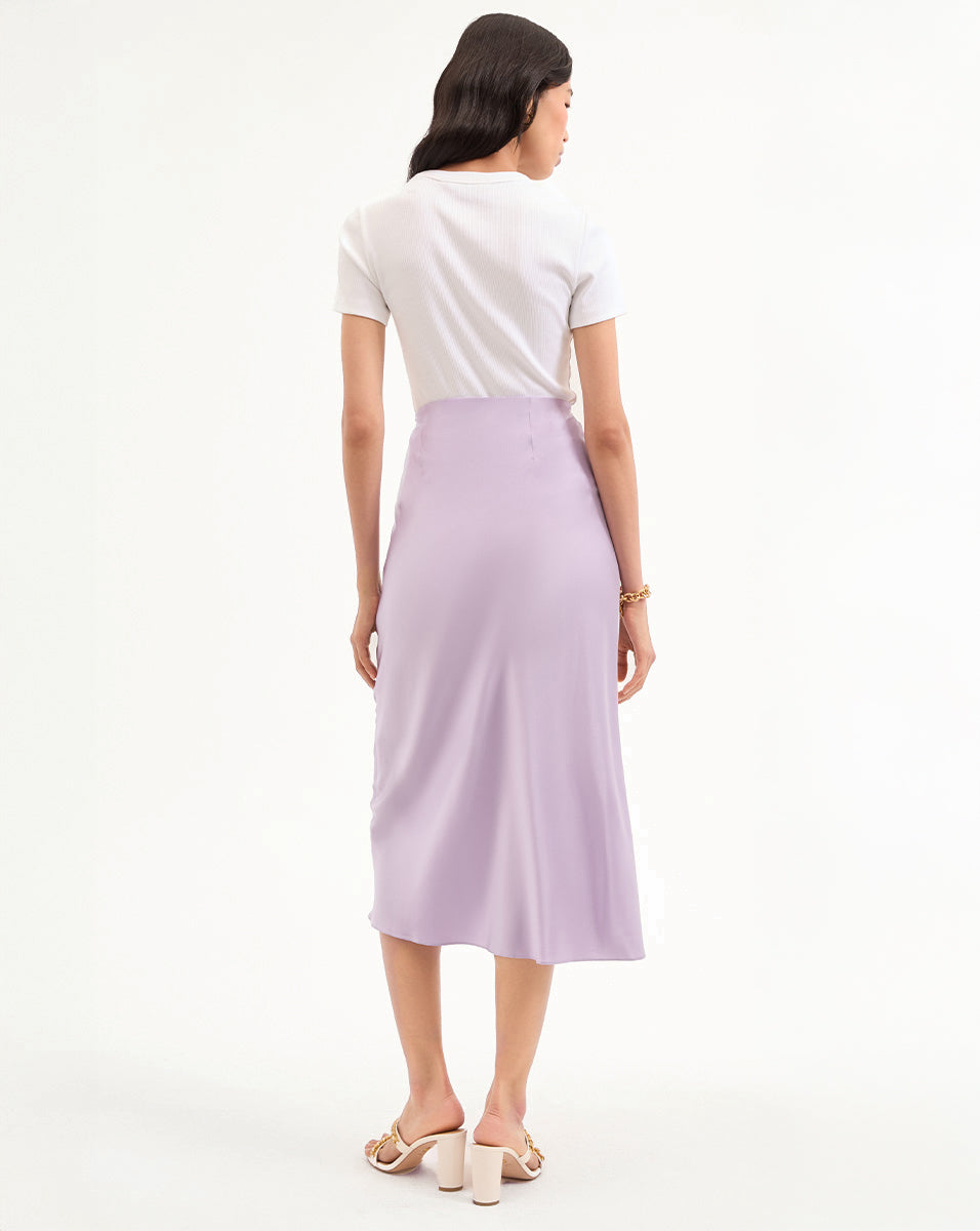 Clover Stretch-Silk Slip Skirt