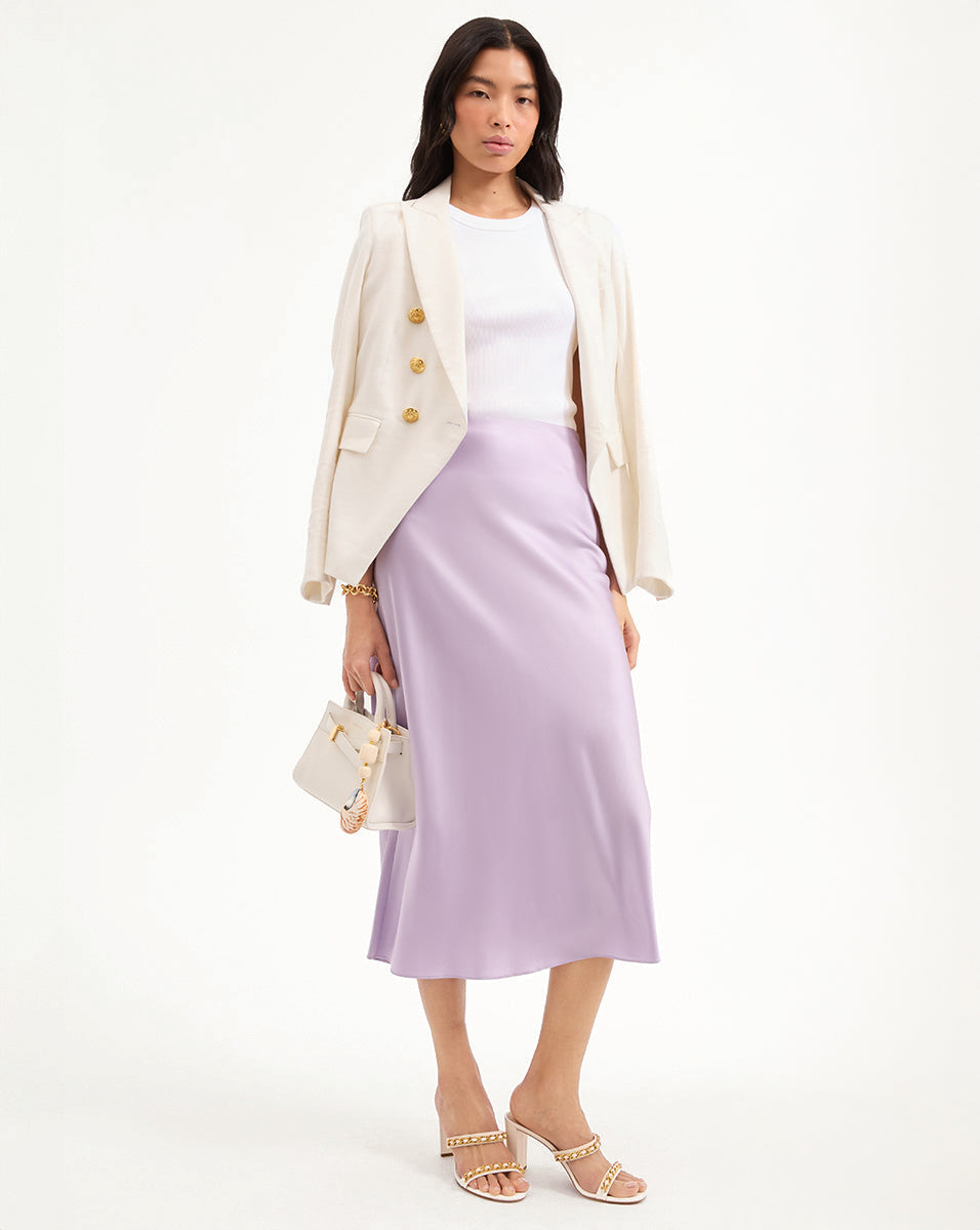 Clover Stretch-Silk Slip Skirt