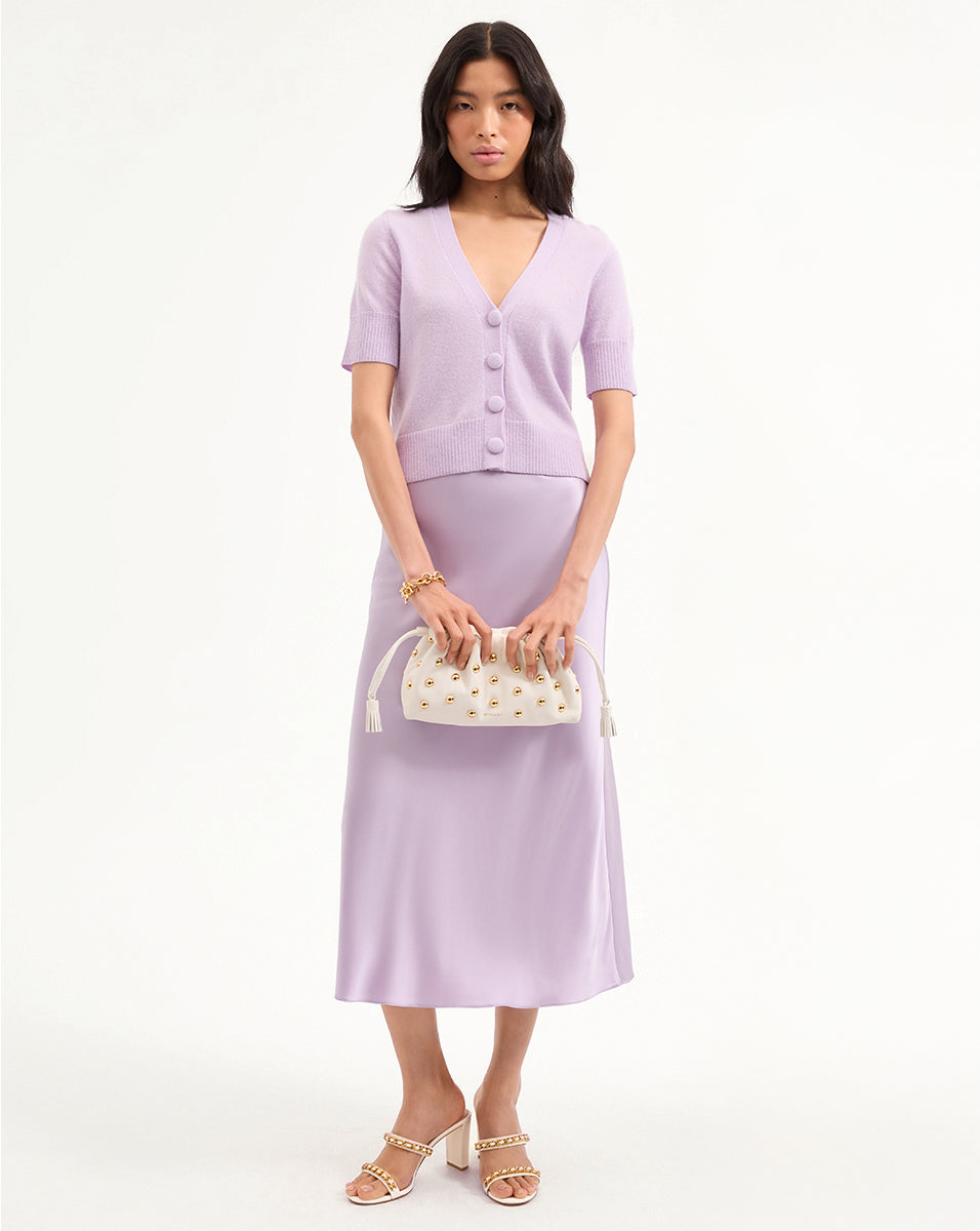 Clover Stretch-Silk Slip Skirt