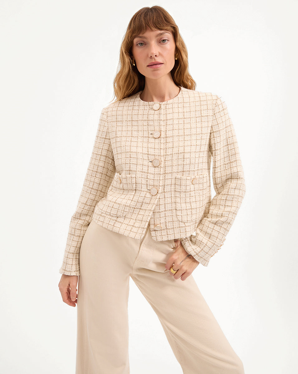 Andrea Metallic Tweed Jacket
