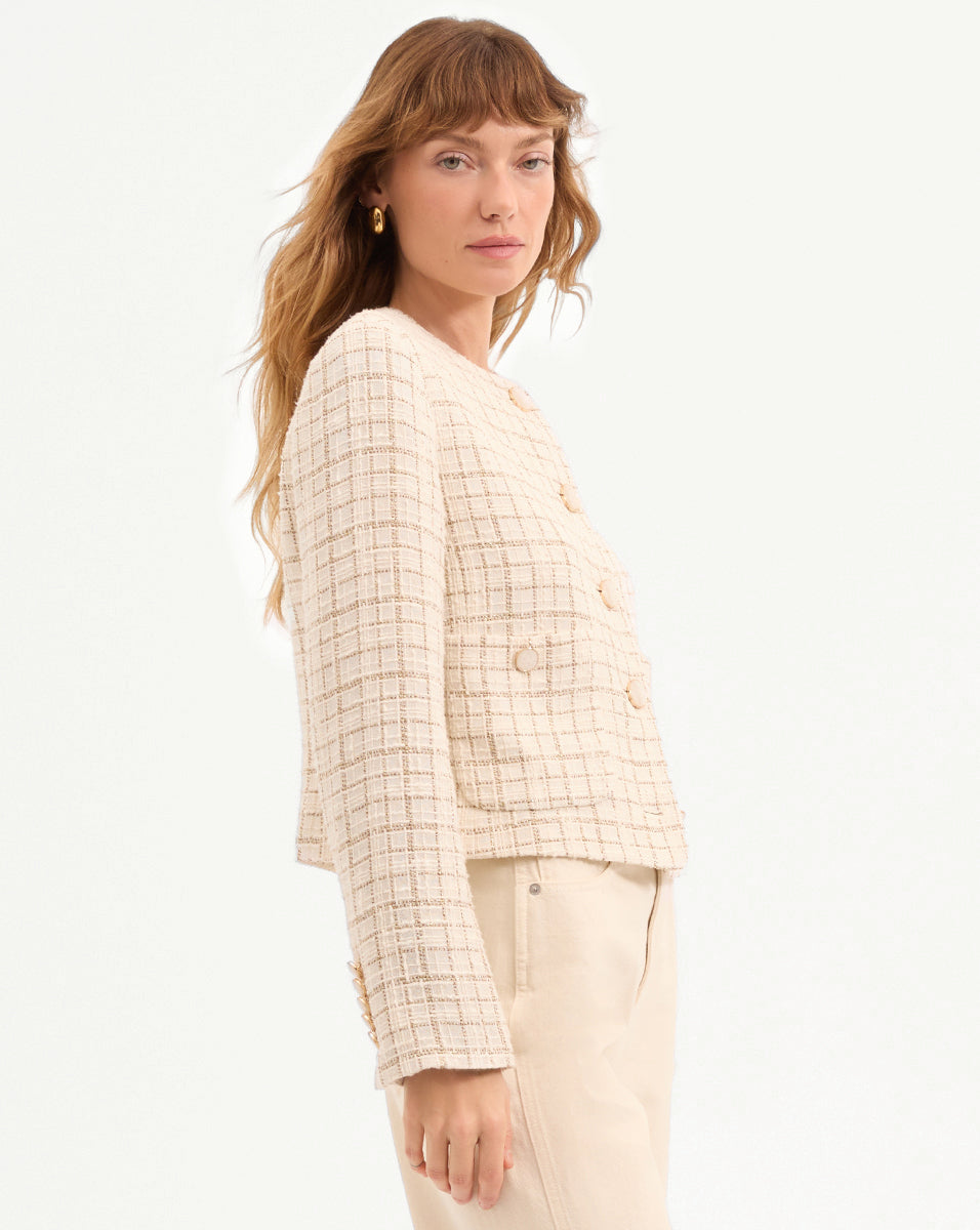 Andrea Metallic Tweed Jacket