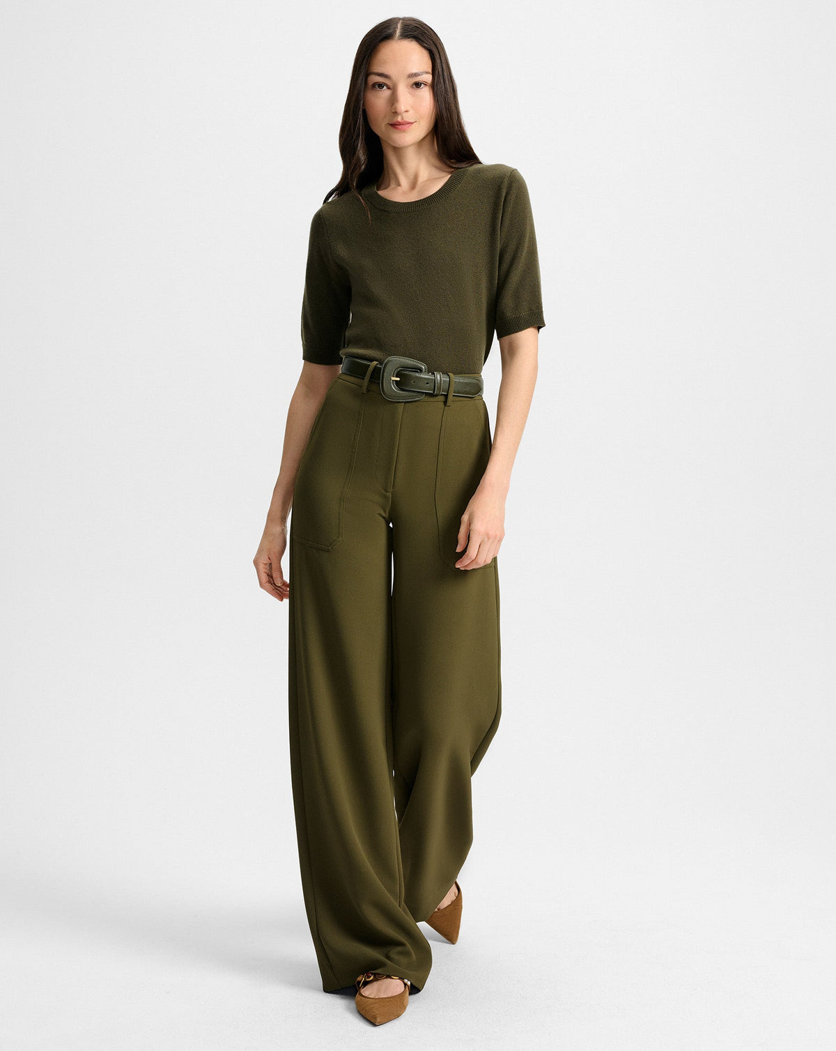 Elsy Leather-Buckle Belt
