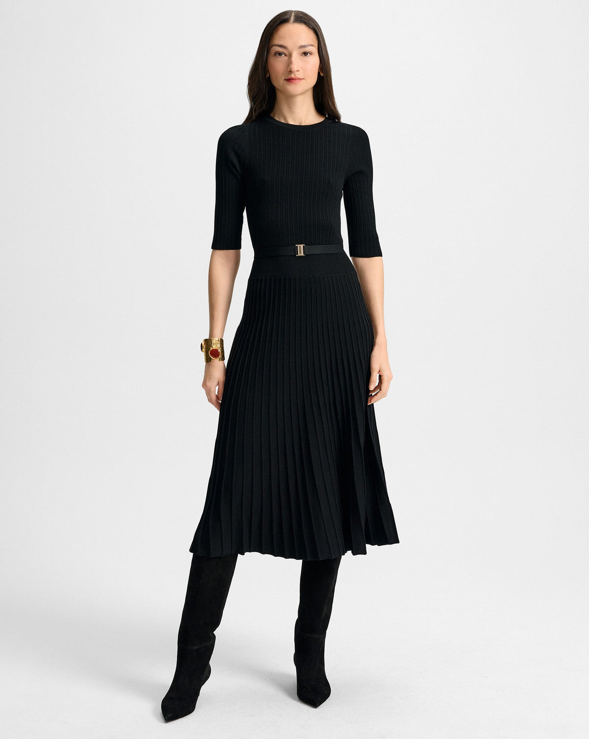 Elthea Belted Midi Dress
